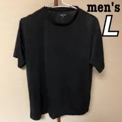 メンズ　Tシャツ　半袖　スポーツ　トレーニング　ポリエステル　黒　L