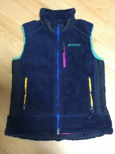 columbia コロンビア ARCHER RIDGE VEST アーチャーリッジベスト レトロベスト ボア フリース patagonia north face M 紺 ネイビー 古着