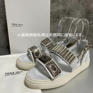 新品 TOGA PULLA トーガ プルラ☆メタル スニーカー サンダル/サイズ39 24.5㎝ ホワイト 定価61600円