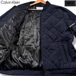 未使用級/XLサイズ●カルバンクライン フライトジャケット ボンバー MA-1ブルゾン Calvin Klein ダウン 中綿 キルティング ロゴチャーム 3L