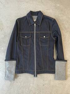 希少!超美品!XS!00s HELMUT LANG RE-EDITION ヘルムートラング エディション デニムジャケット denim ZIP UP ジップアップ トラッカー(XS)