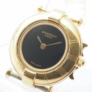 ジバンシィ 5.453.0.0.00 Cal,980.005 GIVENCHY PARIS SS クォーツ ゴールド×黒文字盤 レディース 女性 腕時計 フェイスのみ[Pa1590-AK5