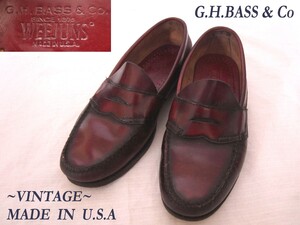 ビンテージ BASS バス Weejuns ペニーコイン ローファー USAアメリカ製 レザー VINTAGEガーメンツ IVY ブルックス ALDEN ラルフ RRL モデル