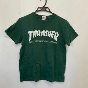 THRASHER 半袖Tシャツ 古着 Sコットン グリーンC1439