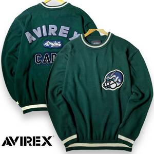 【L】新品 定価1.4万 アヴィレックス カレッジ レタード プルオーバー ニット AVIREX LETTERED CHENILLE PATCH CREW NECK SWEATER◆R1628