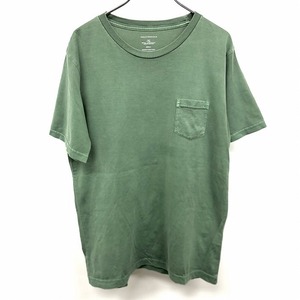 アーバンリサーチ URBAN RESEARCH Tシャツ カットソー 無地 丸首 半袖 胸ポケット ボックスカット 綿100% M ヘザーグリーン 杢緑 メンズ