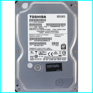 TOSHIBA DT01ACA050 HP P/N 661697-001 3.5インチ SATA600 500GB 531回 4616時間