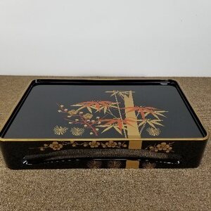 食器 木製 お屠蘇台 おとそ台 正月 松竹梅 美品 35.5×23×7㎝ 7267 08