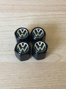 新品即決 ホイール用バルブキャップ 4個セット VW マット黒 キャップ UP！LUPO POLO GOLF JETTA EOS PASSAT CC Scirocco TIGUAN TOUAREG