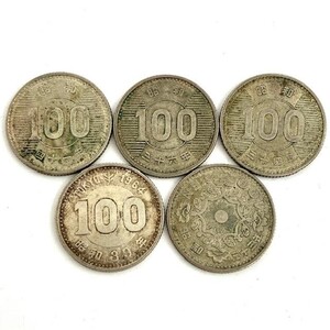 仙18【5枚】旧 100円銀貨 日本硬貨 100円玉 稲穂銀貨 鳳凰銀貨 東京オリンピック 東京五輪 昭和 銀貨 硬貨 貨幣 総重量 約23.8g