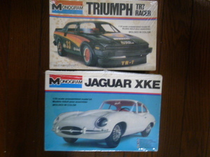 MONOGRAM 製 1/25 JAGUAR "XKE" & 1/24 TRIUMPH "TR-7 RACER" 英国車 ２台セット。