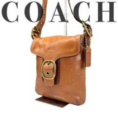 美品✨COACH 本革 ショルダーバッグ オールド ブラウン 金具