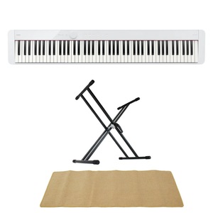 カシオ 電子ピアノ デジタルピアノ CASIO Privia PX-S1100 WE ホワイト スタンド マット 3点セット [鍵盤 AMset]