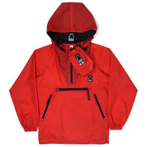 ほぼ新品 1990s SIERRA DESIGNS Nylon anorak XS(M〜L) Red×Black オールドシエラデザイン ナイロンアノラック プルオーバー 赤×黒