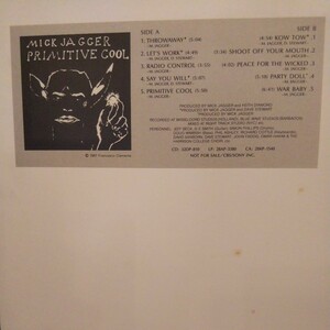Mick Jagger / Primitive Cool レコード XDAP93171 サンプル盤 ROLLING STONES