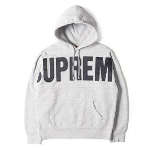 Supreme シュプリーム パーカー サイズ:S ビッグ アップリケロゴ スウェットパーカー Banner Pullover ヘザーグレー トップス フーディー