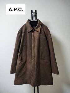 A.P.C./アーペーセー/オイルドバルマカーンコート/ステンカラーコート/裏地フリース/肉厚/比翼