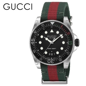 グッチ 腕時計 手表 メンズ グッチ時計 ダイヴ 48mm グリーン レッド ナイロン NATOタイプ gucci プレゼント 誕生日プレゼント