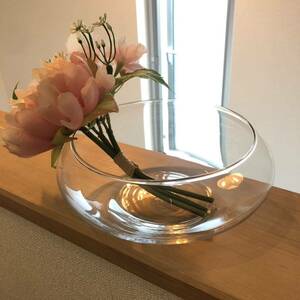 ガラス メダカ　アクアリウム　鉢　ガラス　多肉植物　水草　生花　小物入れ　Japanese aquarium glass objet