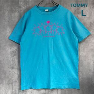 トミー　TOMMY Tシャツ　Ｌ　水色