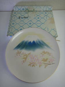 【Noritake/アイボリーチャイナ】絵皿/富士/大蔵省記念品/アンティーク