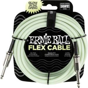 ERNIE BALL 6437 SS GLOW IN DARK 蓄光 Flex cables 20ft ギターケーブル 〈アーニーボール〉