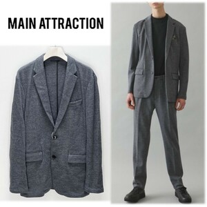 《MAIN ATTRACTION メインアトラクション》新品 定価18,700円 リラックス感 柔らかい風合い スーパー100 2Bウールジャケット L S0526