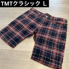 TMTクラシック　メンズゴルフパンツ　ネイビーチェック　Ｌ