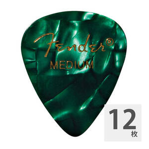 フェンダー ギターピック 12枚 セット ミディアム 351 Shape Premium Celluloid Picks Medium Green Moto 12-Pack Fender