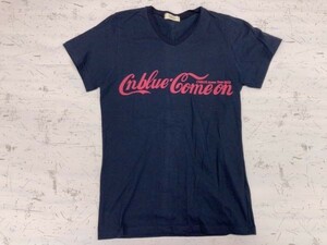 CNBLUE シーエヌブルー Arena Tour 2012 COME ON!!! ライブ グッズ ツアー 半袖Tシャツ メンズ Vネック 韓国製 M 紺