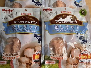 ●120g×4袋セット♪ ペティオ デリカテッセン 蒸しササミ ヤギミルク煮込み