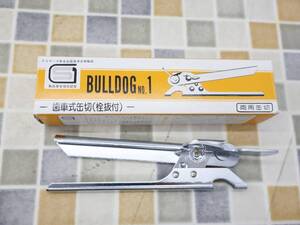 ∵未使用品 レトロ 日本製｜歯車式缶切り 両用缶切 栓抜付｜ BULLDOG No.1｜ 栓抜き付き ■O4590