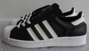 未使用 スーパースター 1996年製 JP25.5cm 天然皮革 生産終了 034770 黒×白 金ベロ adidas superstar vintage 1990年代 古着 ビンテージ