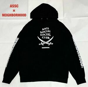 【希少】ASSC×NEIGHBORHOOD　コラボパーカー　ロゴデザイン　USA製　アンチソーシャルソーシャルクラブ　ネイバーフッド　202GEASN-CSM01S