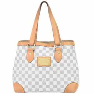 本物 ルイヴィトン LOUIS VUITTON LV ハムステッド PM ダミエ アズール トートバッグ ハンドバッグ ホワイト N51207