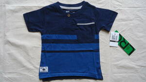 LRG Odd Stripe Henley 半袖 Tシャツ 紺 12M(80) %off エル・アール・ジー 子供用 半袖 ヘンリーネック Tシャツ レターパックライト