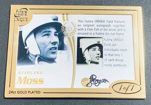 2005 Futera Unique Grand Prix 24ct Gold Plate Stirling Moss Auto 1of1 Formula 1 F1 1/1 スターリングモス　直筆サイン 1枚限定