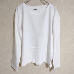 MHL. DRY COTTON JERSEY 595-3169501 サイズ2 長袖Ｔシャツ カットソー ロンＴ 2022 ホワイト エムエイチエル 4-0705M 236774