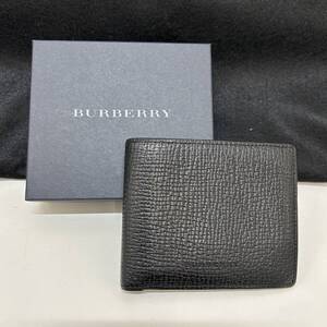 ★☆Burberry 純札入れ　バーバリー　カードケース　牛革　財布　日本製　レザー　本革　ブラック　箱付き　現状品　★ #8690☆★