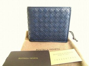 【展示保管品】 ボッテガヴェネタ BOTTEGA VENETA イントレチャート カーフレザー 2つ折り 財布 コンパクト財布 メンズ レディース