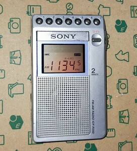 ICF-R350 ソニー SONY 受信確認済 AM FM ワイドFM ポケットラジオ 名刺サイズ 通勤 出張 旅行 野球 競馬 ジョギング 防災 登山 233733