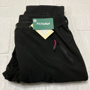 FLYGAGA 防寒ズボンレディーストレッキングパンツ 登山ズボンソフトシェルパンツ 裏起毛 アウトドアパンツ 防風 防水厚手 秋冬用 3XL