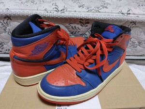 エア ジョーダン1 NIKE AIR JORDAN 1 RETRO HIGH OG KNICKS ニックス US9 27cm 国内正規品 555088-407 中古 ゲームロイヤル チームオレンジ