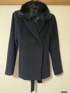 BLACK by moussyアンゴラ★ショートコート/ファー付き