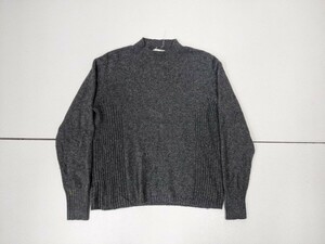 9．カシミヤ 100 Le NARCOTIQUE Cashmere カシミア100 モックネックニットセーター レディースL グレー x105