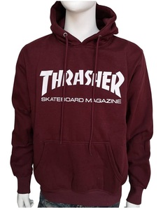 メンズ レディース THRASHER01 フーディーパーカー プルオーバー エンジ XL カジュアルストリート y2k スウェットアウター インポート