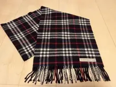 BURBERRY　バーバリー　マフラー　カシミア100％　濃紺　ネイビー系　美品