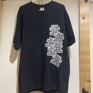 ブラックアイパッチ 取扱注意 Tシャツ L 黒 ブラック 散りばめロゴ