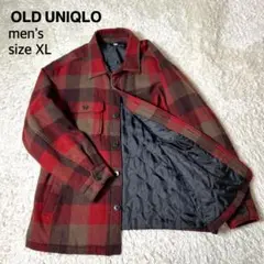 【美品】OLD UNIQLO オンブレチェック　ジャケット　アウター　XL　厚手