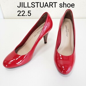 新品◆JILLSTUART shoe ジルスチュアート ラウンドトゥ パテントレザーパンプス ハイヒール レディース(22.5cm)赤 レッド